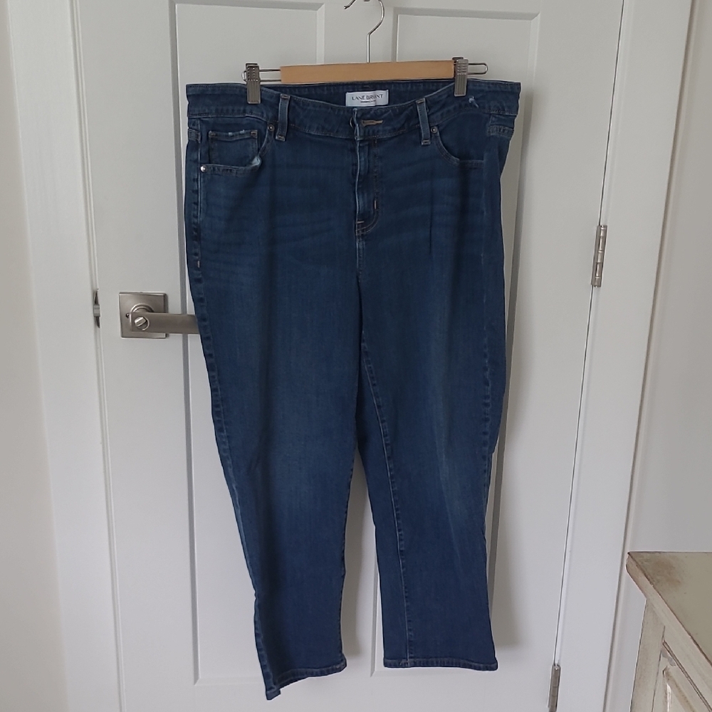 Lane Bryant Mid-Rise Essential Stretch Girlfriend Crop Jeans